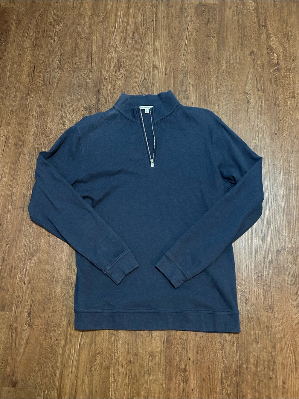 Peter Millar Men’s Large Navy Blue 1/4 Zip Pullover Mock Neck Golf Casual